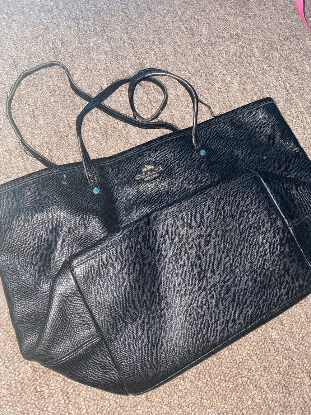 Coach Black Pebble Leather Tote
